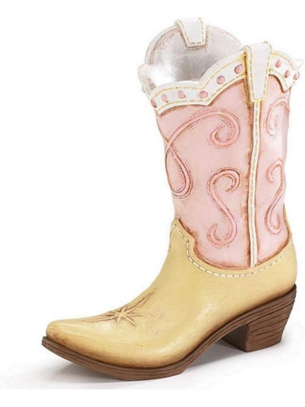 Pink Cowboy Cowgirl Boot Decorative Vase for Home Decor & Gifts - Unique Accent